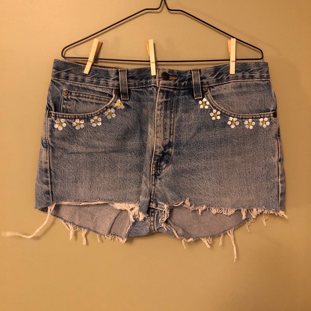Custom Painted Jean Shorts